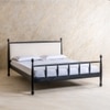 Archie Spindle Solid Wood King Non Storage Bed in Black Colour