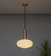 Maloto Frosted White Luster And Brass Hanging Light