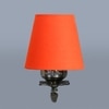 Devansh Metal Electric Wall Light in Antique Gold Colour with Orange Shade Count of 1 Light
