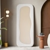 Miro Upholstered Organic Floor Mirror in White Boucle Finish