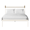 Iver Metal Non Storage Queen Bed in Glossy Ivory Finish