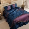 Stoa Paris 300TC UltrSatin Super King Bedsheet with 2 Pillow Covers Satin Super Indigo Purple