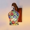 Devansh Solid Wood Electric Wall Light in Brown Colour with Multi Shade Count of 1 Light