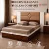 AIAN Beckley Queen Size Upholstered Platform Bed Walnut