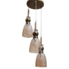Eliante Cluster Hanging Lights Mild Steel, Wood & Glass Material Antique, Brown & Champaign Finish