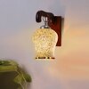 Devansh Solid Wood Electric Wall Light in Brown Colour with Multi Shade Count of 1 Light