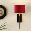 Devansh Metal Electric Wall Light in Black Colour with Maroon Shade Count of 1 Light