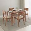 Catria - Kerry 4 Seater Dining Table Set (Colour- Wheat Brown , Finish- Teak)