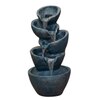 Stacked Pot Charcoal Grey Fiber Glass Indoor Fountain