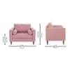 Bruch Boucle Fabric Arm Chair in Pink Colour