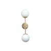 Balts Twin Wall Light In Brass Finish With Opal Glass Globe Shades