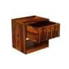 Wave Solid Wood Bedside Table in Honey Finish