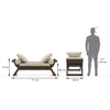 Saachi Solid Wood Diwan in Mango Walnut Finish with Light Brown Colour Fabric