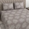 Eira Beige Floral 400 TC Cotton Flat Queen Size Bedsheet with 2 Pillow Covers – Threads