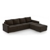 Apollo Compact Sofa (Colour : Chocolate, Cushion : Hard, Seating Capacity : Right Aligned 3 Seater + Right Aligned Chaise + Ottoman)