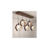 Hexagram 5 Series Brown Solid Wood Cluster Hanging Light