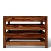Kingsville Sheesham Wood Contemporary Square Coffee Table In Natural Teak Finish