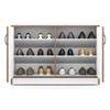 Alex 12 Pair Shoe Rack in Classic Walnut Finish