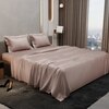 Stoa Paris Satin Bedsheet King Size with 2 Pillow Covers heet King Night Champagne