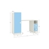 Rio Kids Large Study Desk with Drawers Built In Bookshelf and Square Handles in Sky Blue Colour