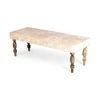 Cairo Soild Wood Bench In Velvet Cream Fabric