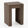 Epsilon Solid Wood Side Table In Danish Walnut Finish