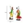 Desert Art Metal Handpainted Dandiya Couple Showpiece Set of 2 in Yellow Colour