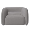 Zenol Boucle Fabric 1 Seater Sofa In Grey