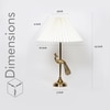Torre Brass Finish Aluminium Table Lamp With White  Cotton Shade