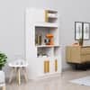 Hexa Red Crockery Unit Multipurpose Wooden Cabinet in Frosty White Colour