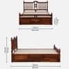 Nilaya Sheesham Wood Queen Size Bed in Honey Oak Finish with Box Storage