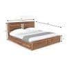 Dyla Sheesham Wood Queen Size Box Storage Bed In Teak Finish