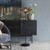 Hayes Black Floor Lamp With Black Iron Base