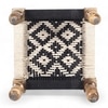 Riaza Solid Wood Maachi Stool in Black & White Canning