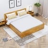 Hexa Engineered Wood Modern Queen Bed With Headboard With Storage In Giant Wood
