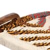 NatWest Sheesham Wood Vintage Balcony Chair in Multi Colour Chindi and White Rope Canning
