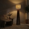 Boho Beige Jute Floor Lamp with Beige Jute Base