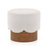 Jules Pouffee In Amber Walnut Finish with White Boucle Colour