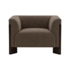 Octavia Boucle Fabric Lounge Chair in Brown