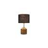 Gloria Black Natural Fiber Shade Table Lamp with Natural Wooden Base