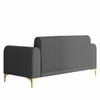 Veniza Velvet 2 Seater Sofa In Dark Grey Colour