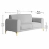 Veniza Velvet 2 Seater Sofa In Grey Colour