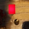 Devansh Metal Electric Wall Light in Gold Colour with Red Shade Count of 1 Light