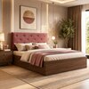 Nirodhah Engineered Wood Queen  Size Bed With Box Storage (Walnut Finish)