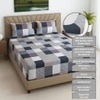 Multicolor Geometric 270 TC Glaze Cotton Fitted Queen Size Bedsheet With 2 Pilllow Covers
