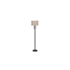 Jasmine Beige Natural Fiber Floor Lamp with Black Iron Base