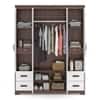 Miller 4 Doors 2 Drawers Wardrobe With Mirror and Lock in Two Tone Finish