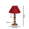 Devansh Maroon Jute Table Lamp With G Wood Natural Base (10X10X16) Inches)-36