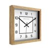 Geometric Layered Square Wooden Wall Clock with Modern Numeric Dial