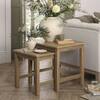 Wynmist Nesting Side Table Natural Mango Wood Top Light Wood Base